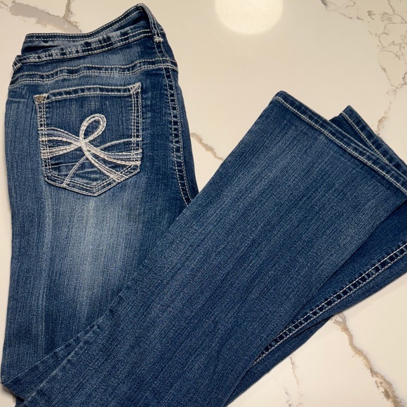 Wallflower Women's Dark Blue Boot Cut Jeans - Picture 1 of 9